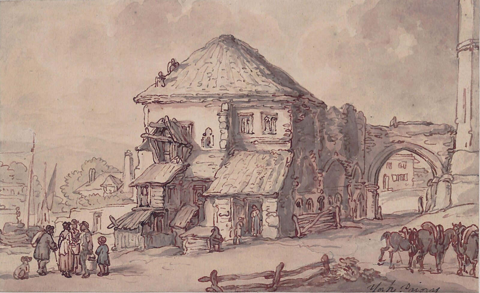 York Priory, Rowlandson, ca. 1780-1825