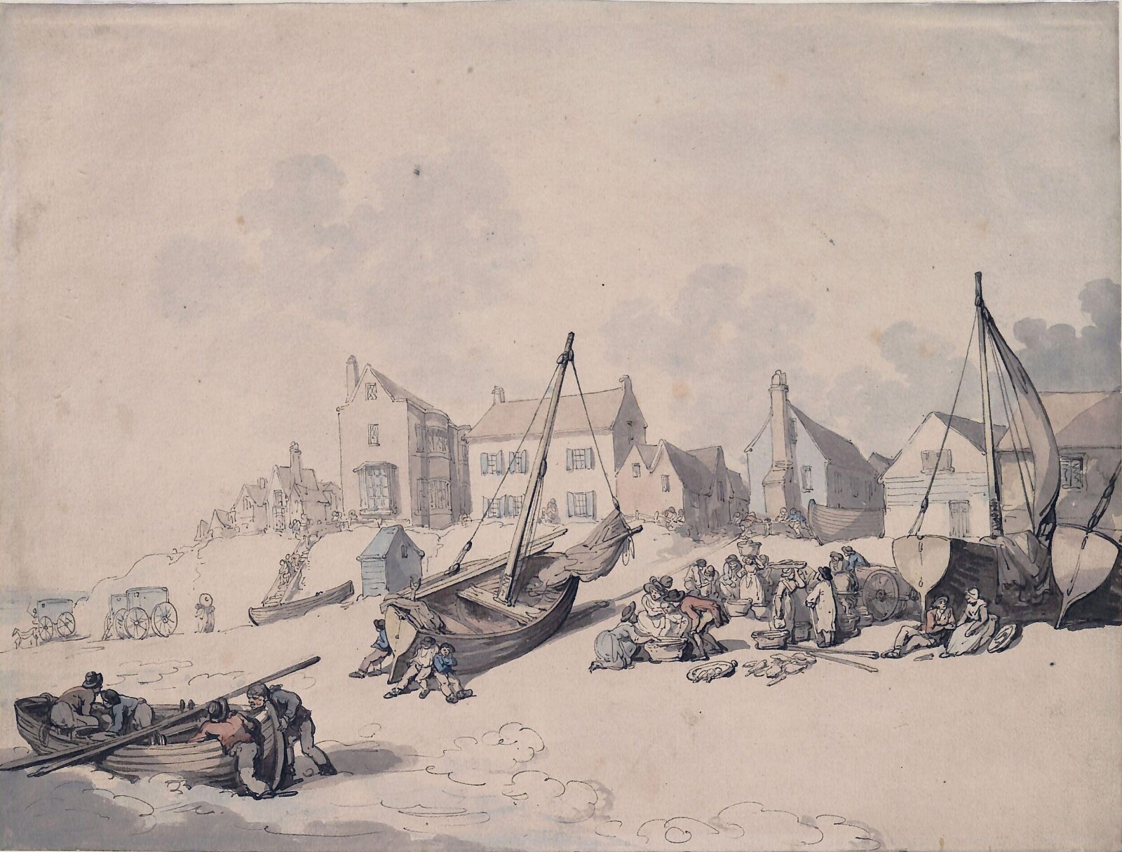 Brighton Beach, Thomas Rowlandson, ca. 1780-1825