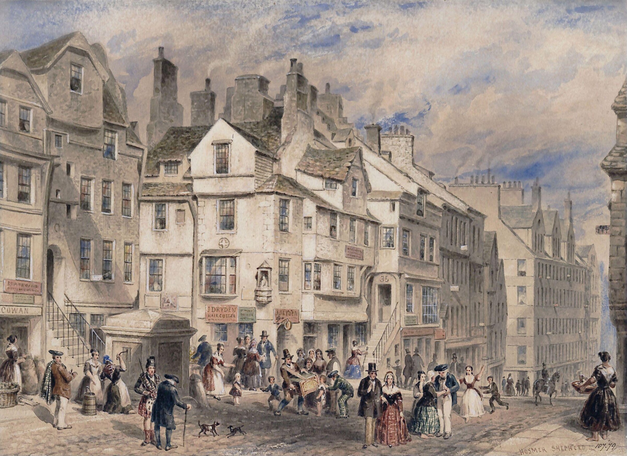 The High Street in Edinburgh, showing John Knox's house, Thomas Shepherd, ca. 1817-60