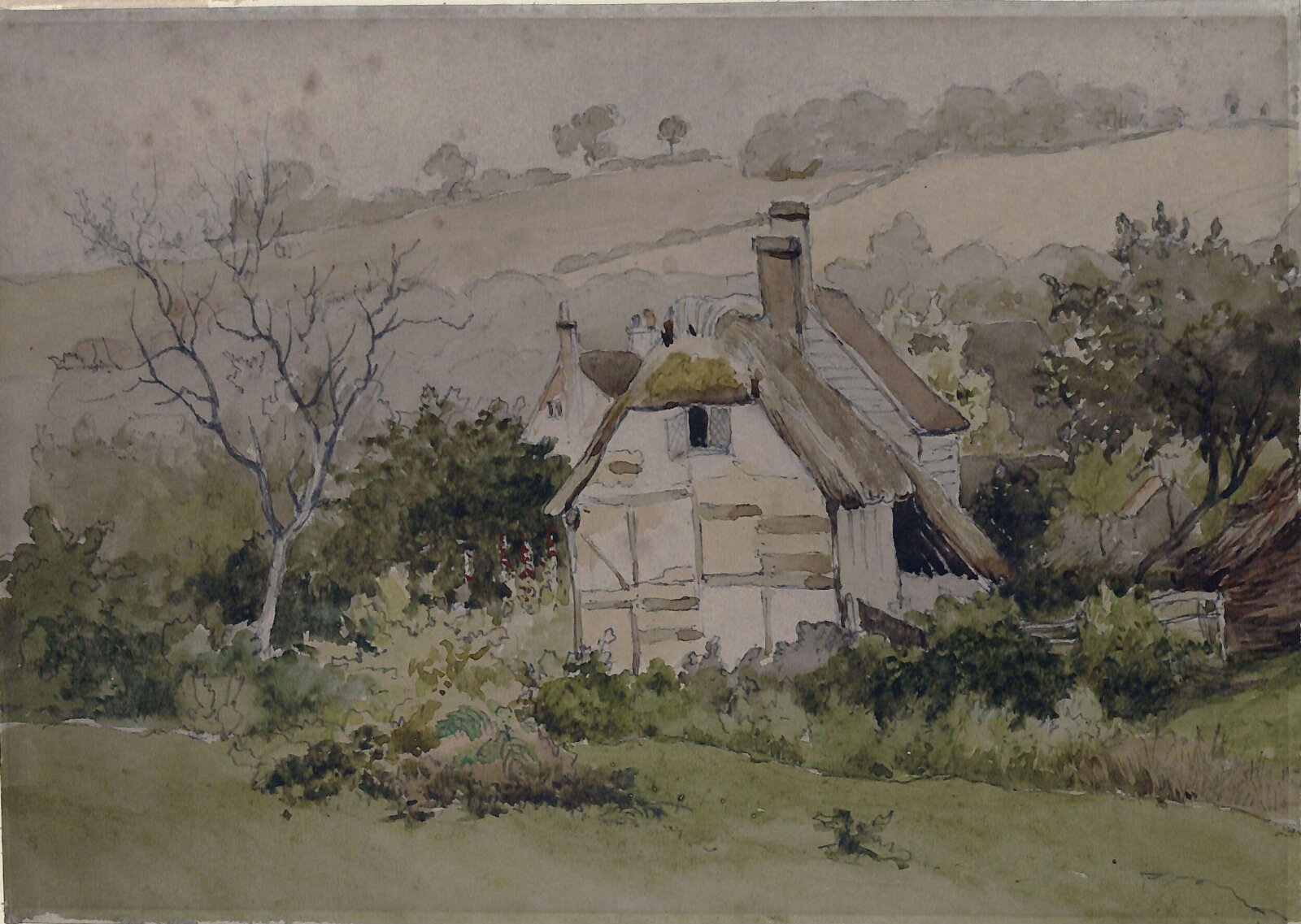Landscape with cottages and trees, James Stark, ca. 1825-59