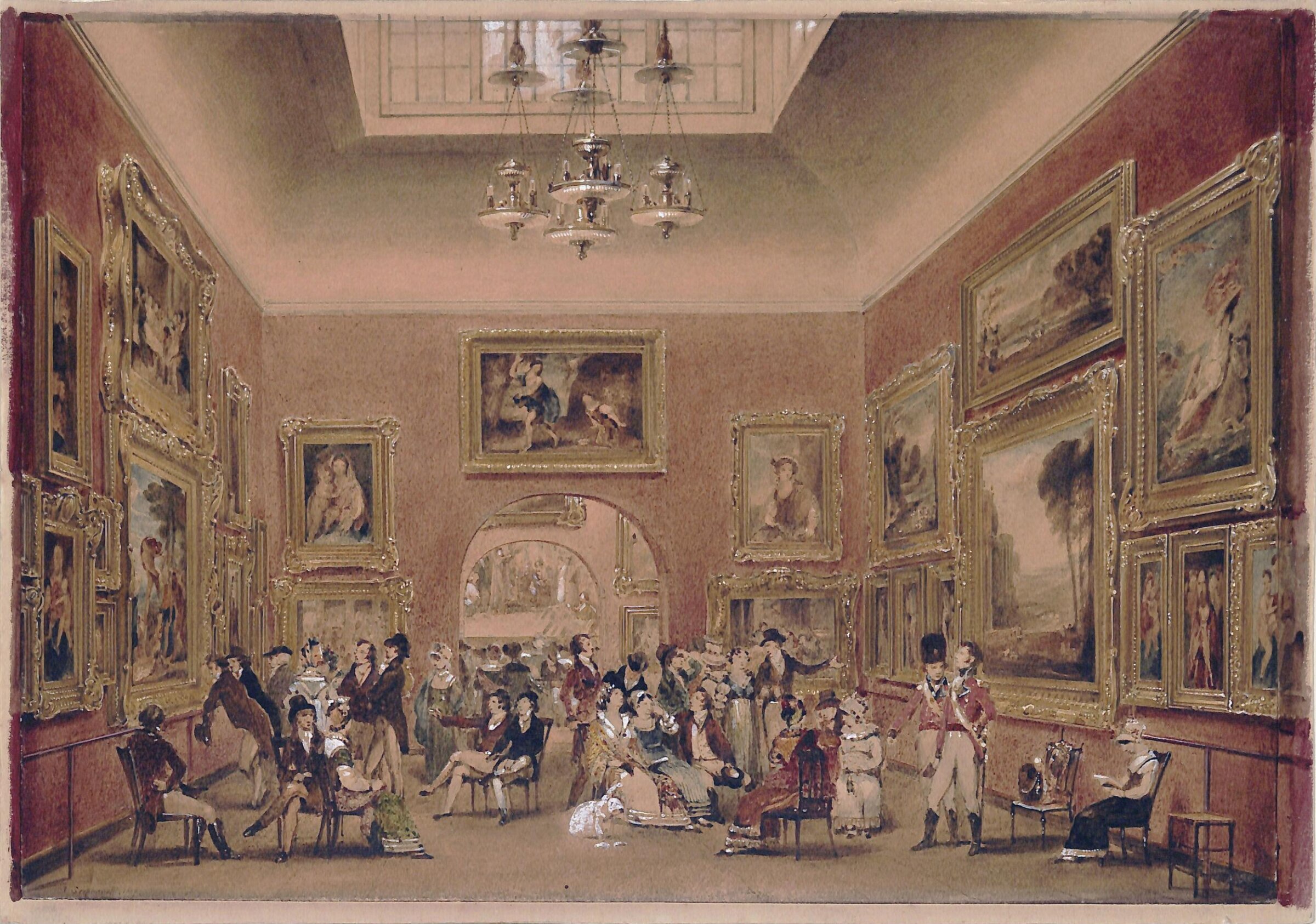 The Interior of the British Institution, James Stephanoff, 1817