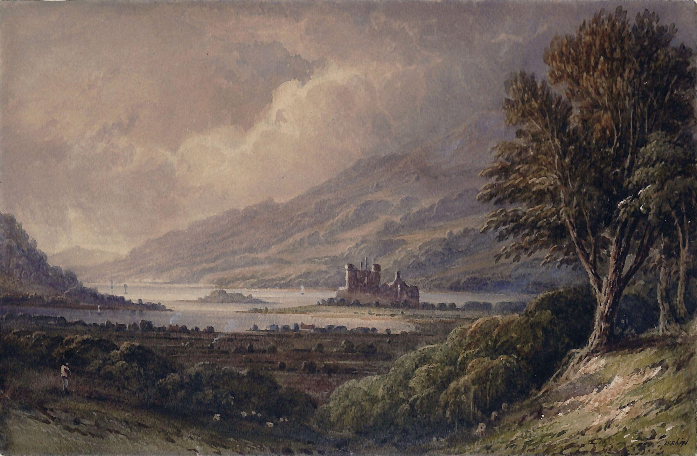 Kilchurn Castle, Loch Awe, Caleb Robert Stanley, ca. 1820-68