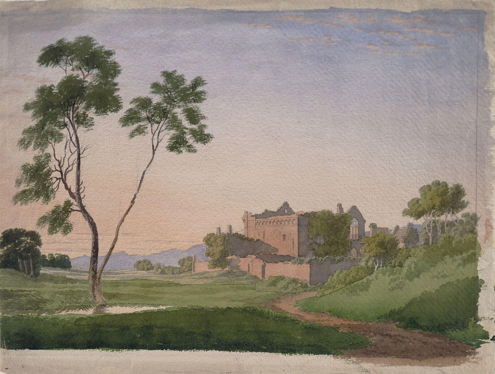 A castle in a landscape, William Turner, 1858