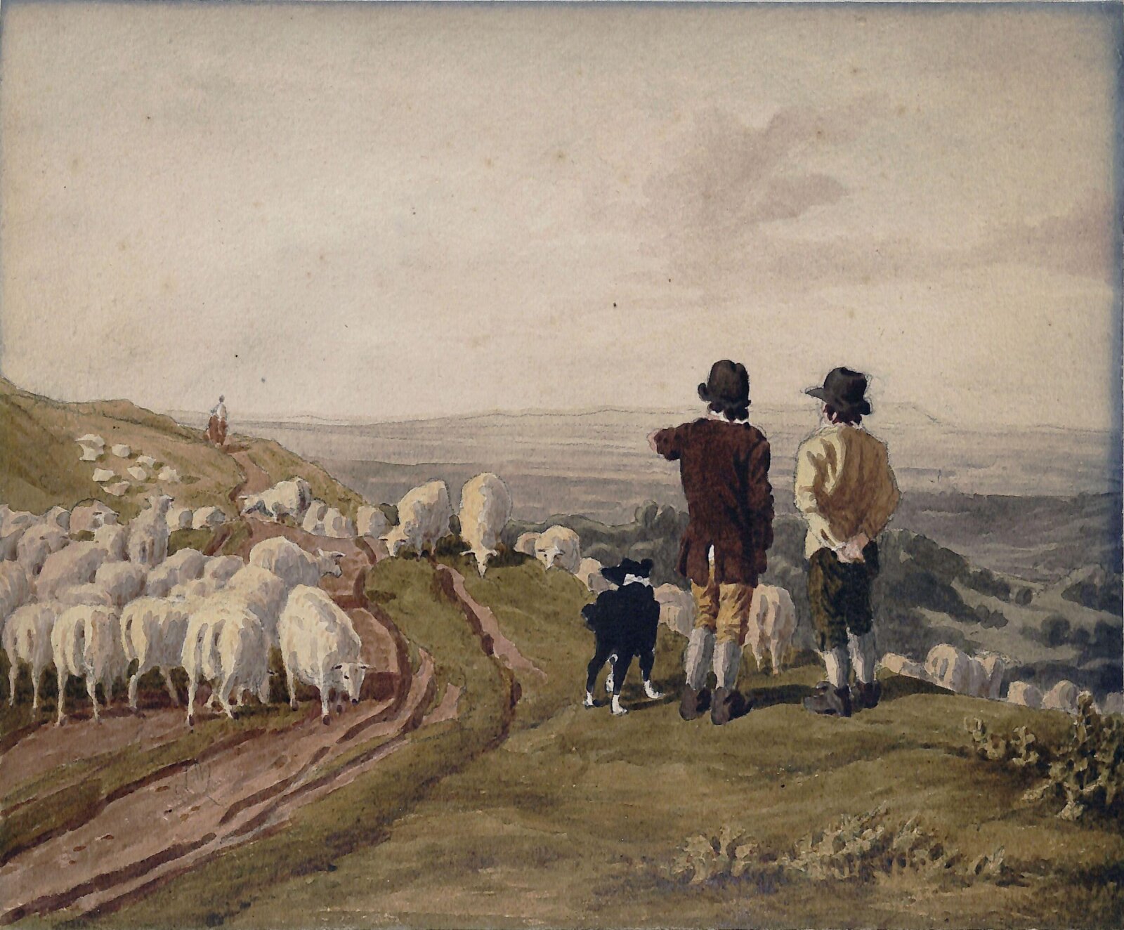 Landscape with Sheep and Figures, William Turner, ca. 1810-1840