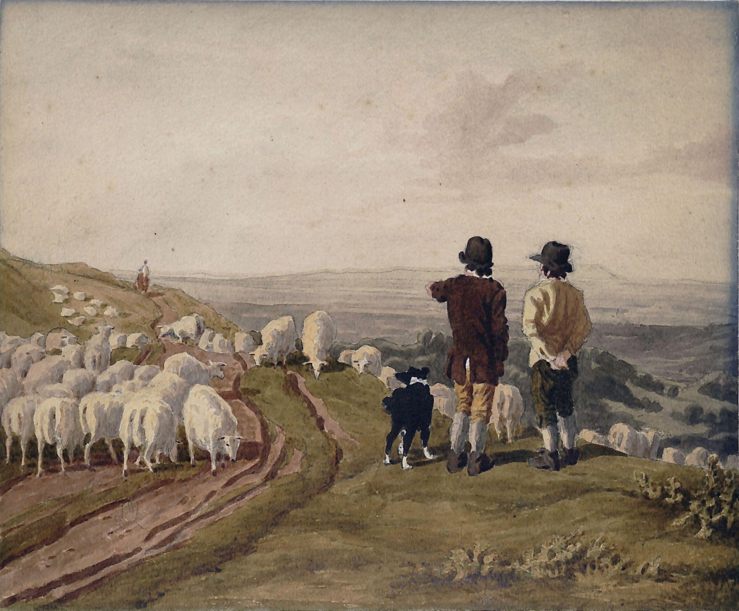 Landscape with Sheep and Figures, William Turner, ca. 1810-1840