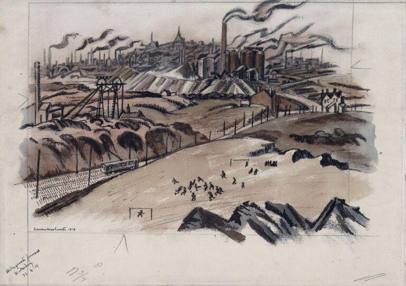 Smoking Chimneys, Edward Wadsworth, 22 April 1919
