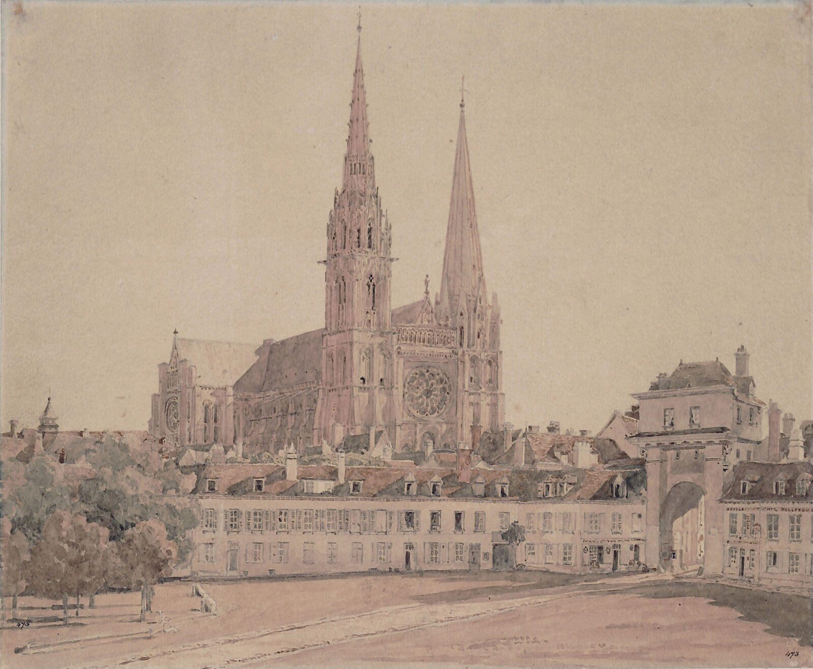 Chartres Cathedral, Charles Wild, ca. early 19th century