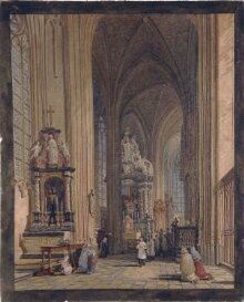 North Aisle of the Choir of the Collegiate Church of St. Peter at Louvain thumbnail 1