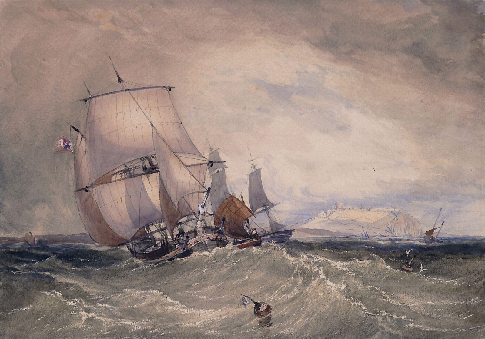 Seascape, William Roxby Beverley, mid 19th century