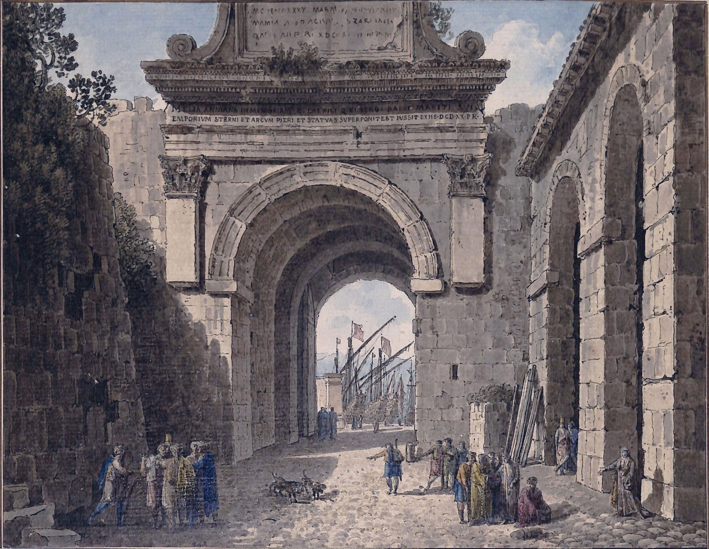 The Port Gate of Zadar, Louis-François Cassas, ca. 1782