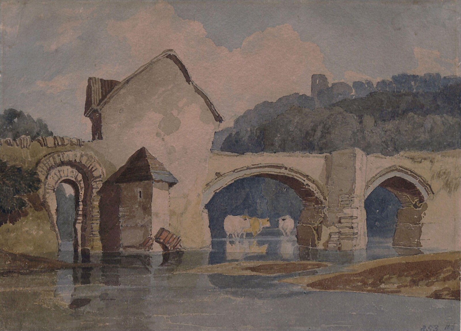 A Bridge and Cows, John Sell Cotman, ca. 1800-1840