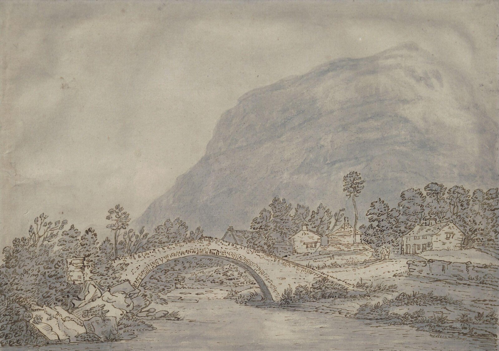 Rydal Bridge, Westmorland, Farington, ca. 1786