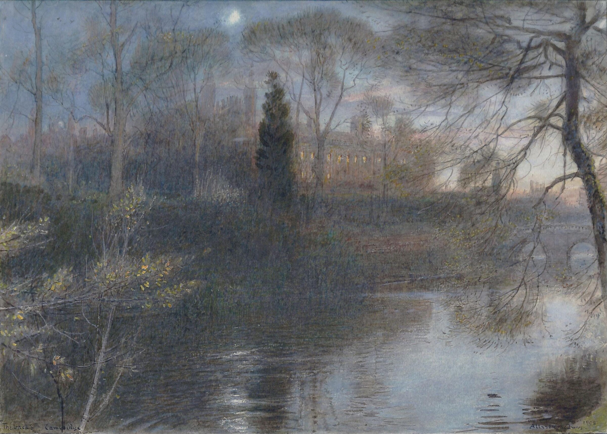 The Backs, Cambridge: Twilight Scene, Albert Goodwin, 1908