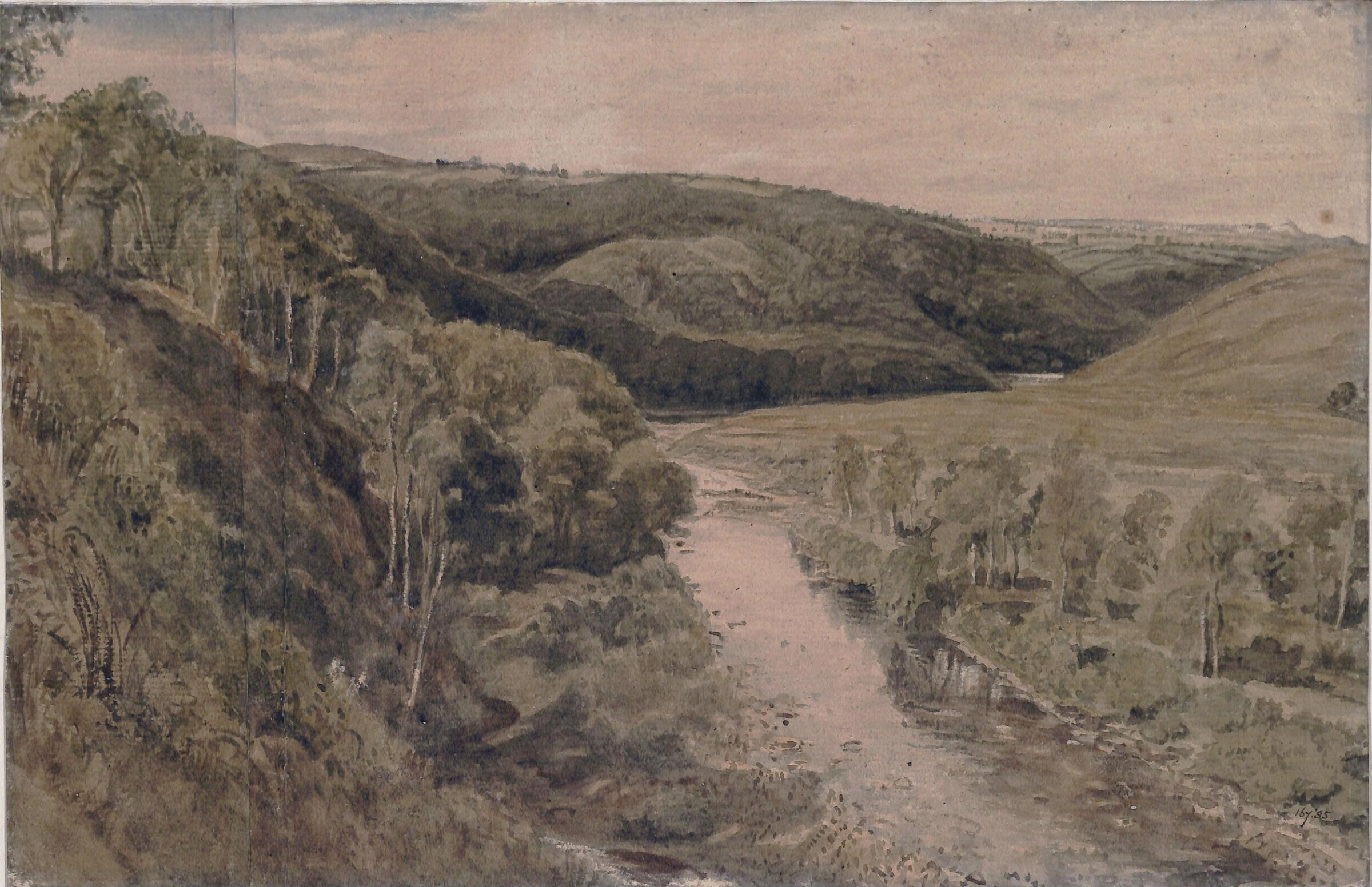 Hilly wooded landscape, Frederick Lewis, ca. 1800-56