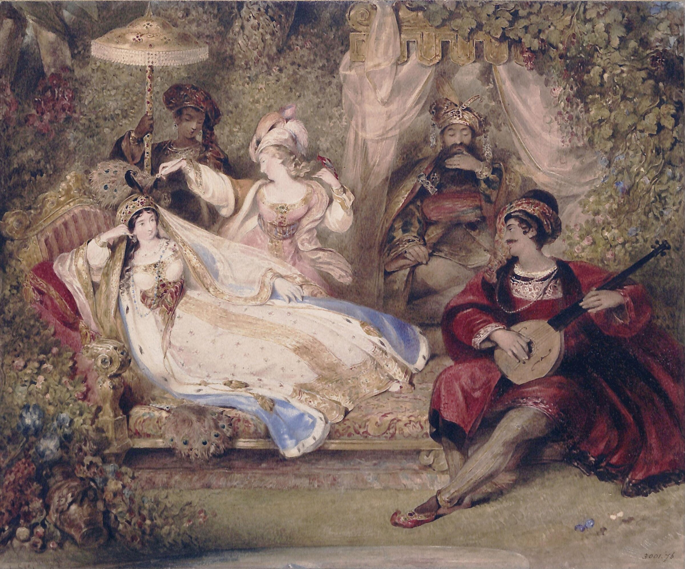 Feramorz relating he story of the Peri, James Stephanoff, 1822