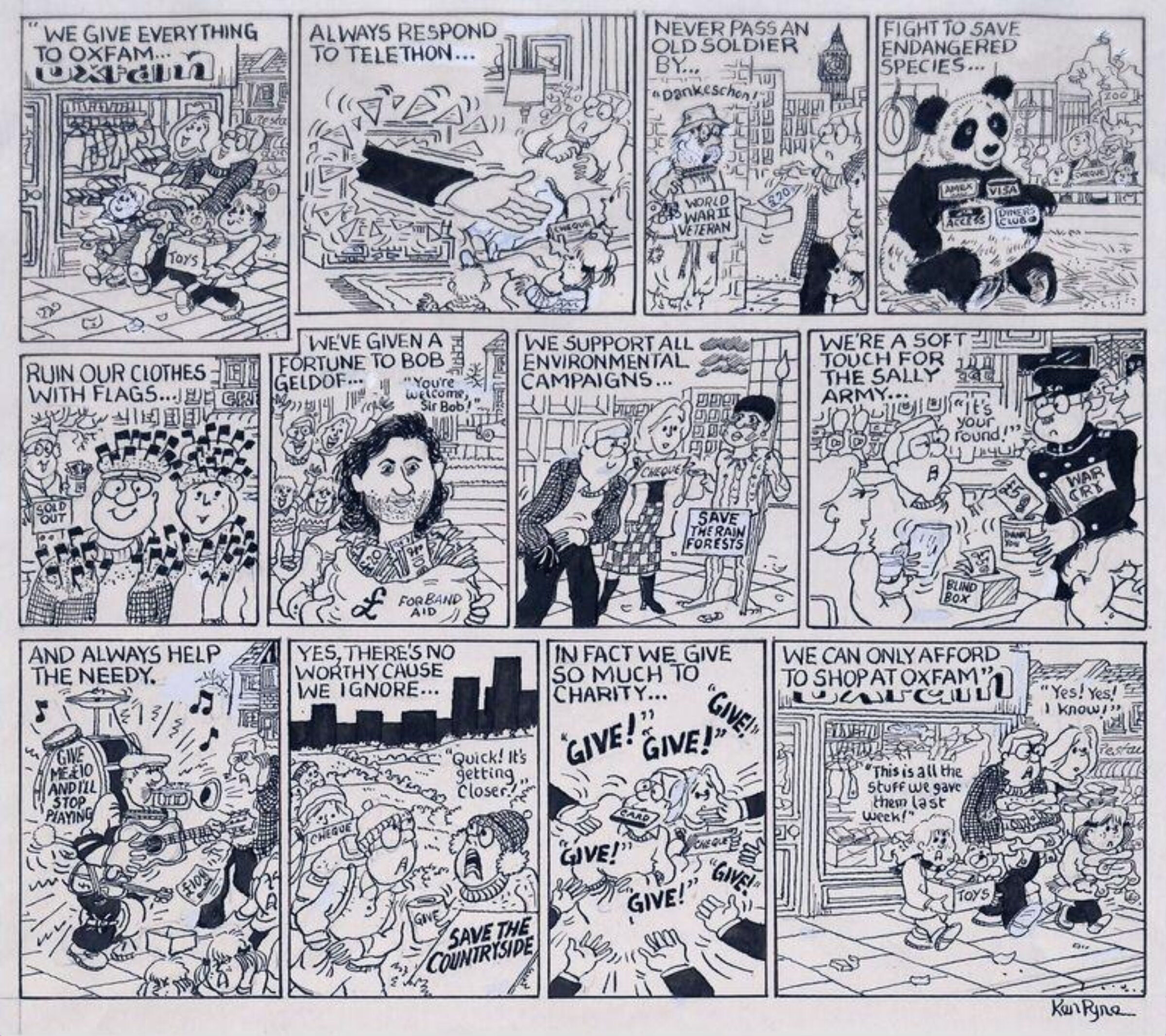 We give everything to Oxfam, Ken Pyne, 1992
