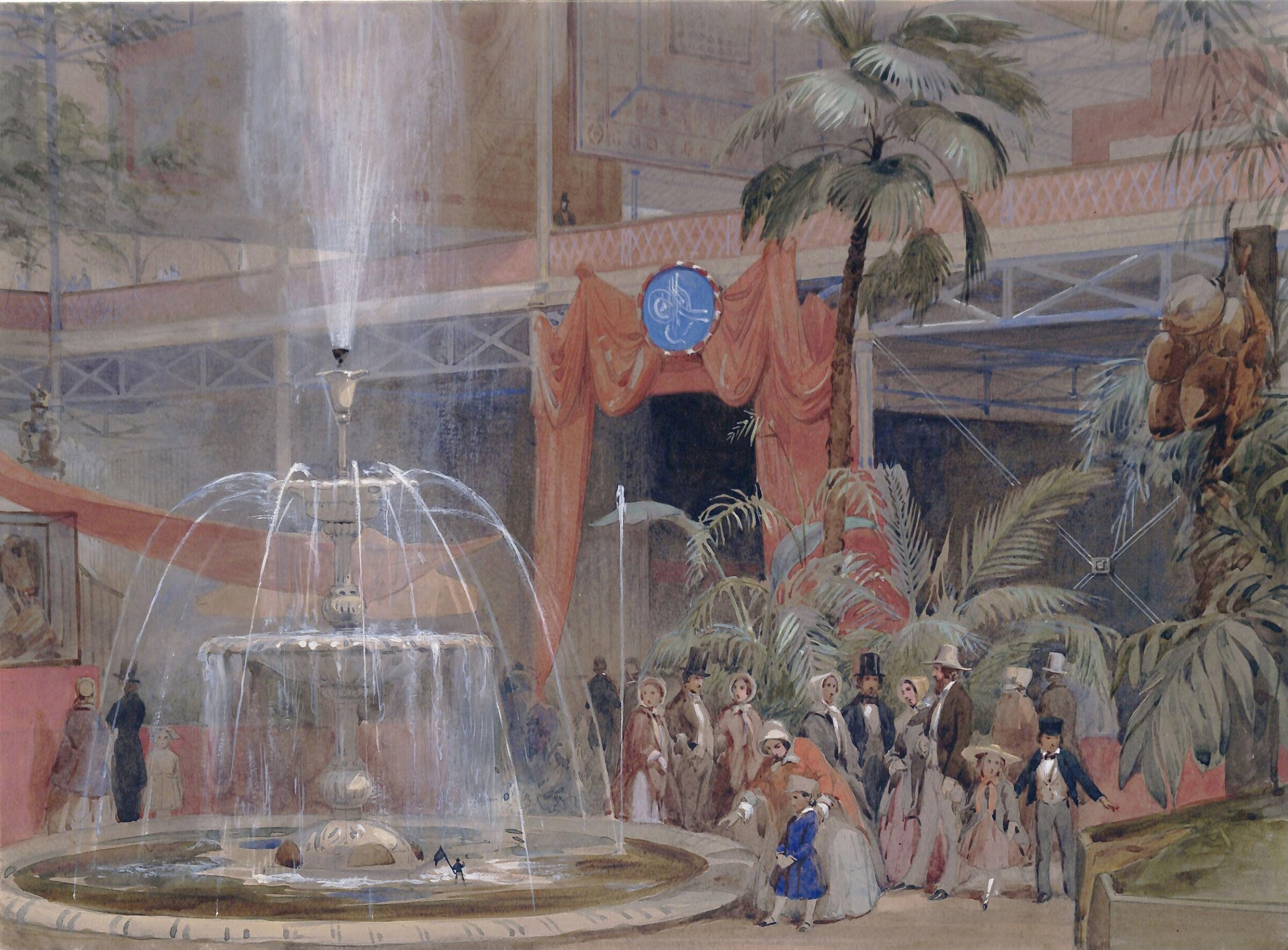 View of the North Transept, the Entrance to the Tukish Pavilion, John Absolon, 1851
