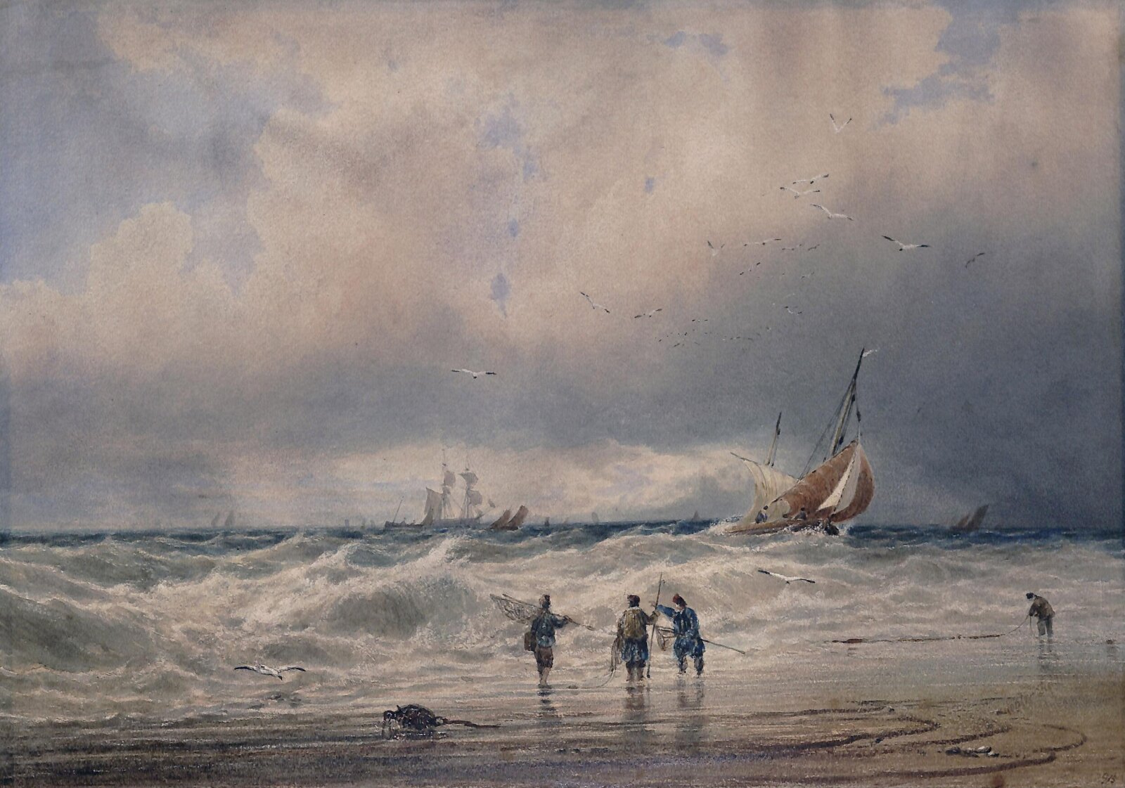 Sea view, with shipping, fielding