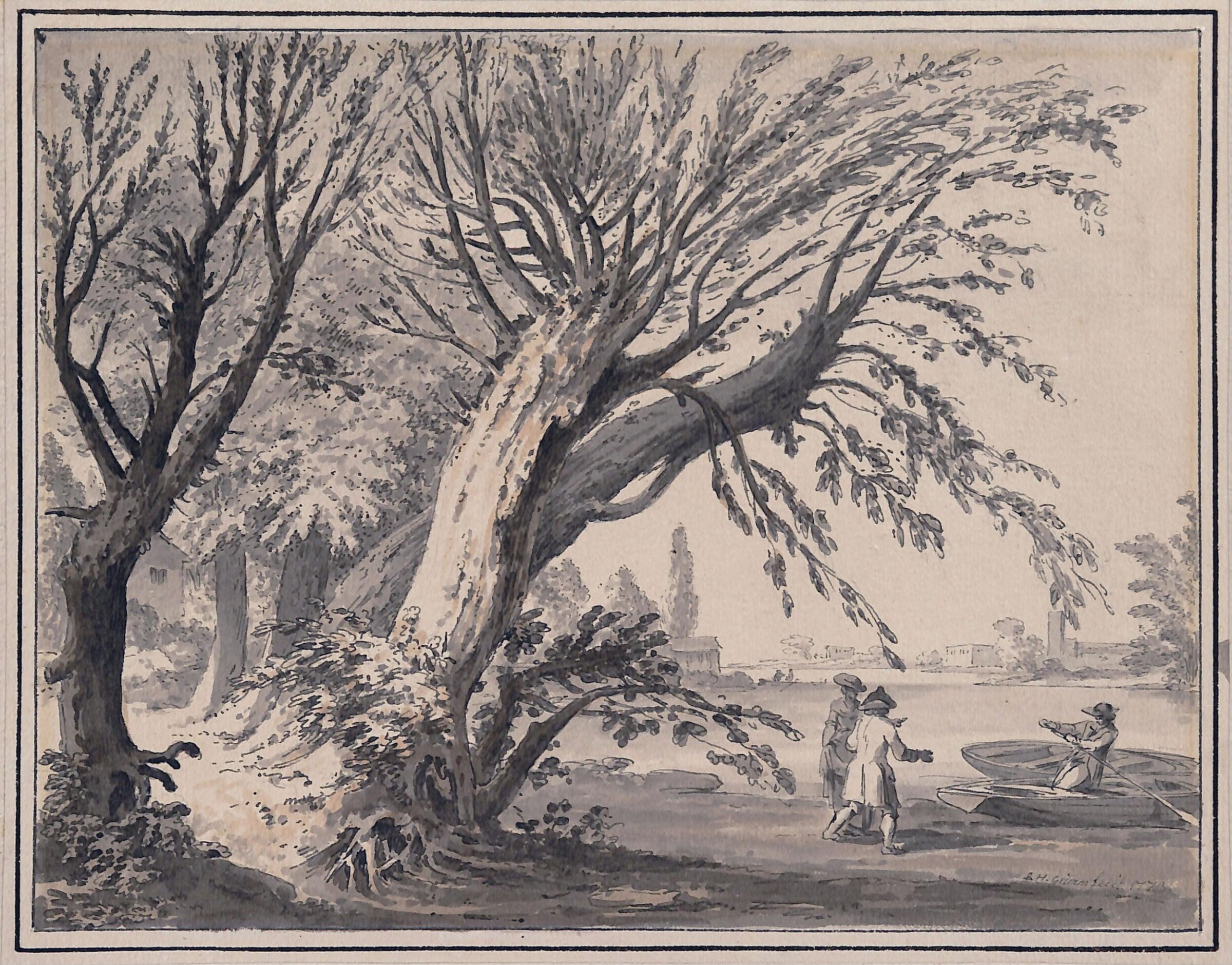 Scene on the Thames with Boats and Figures, Grimm, 1773