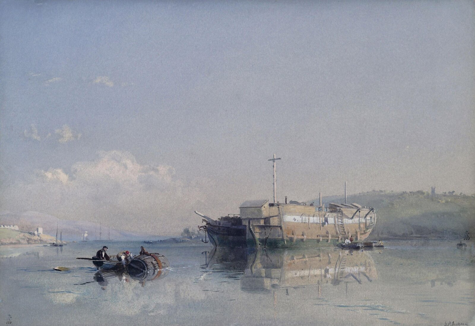 On the Hamoaze, Plymouth, Phillips Jackson, ca. 1850