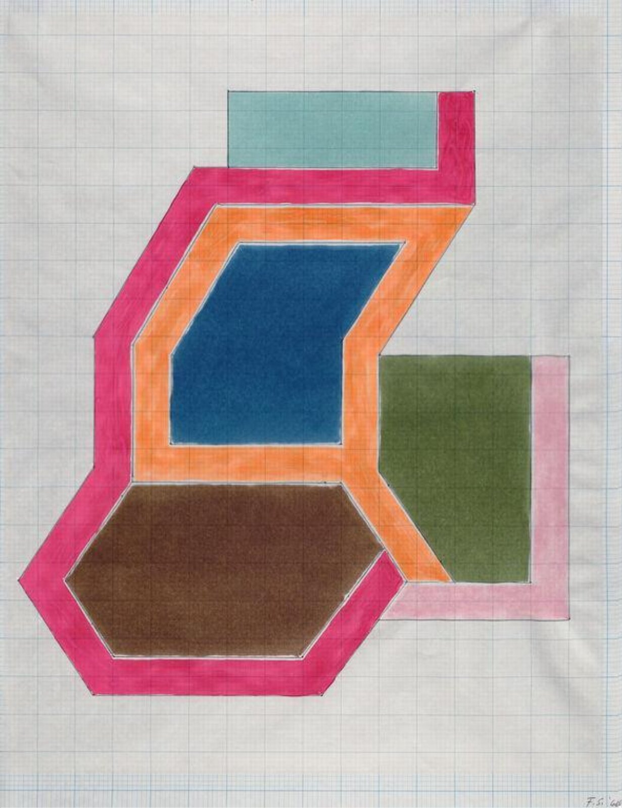 Untitled drawing, Frank Stella, 1966