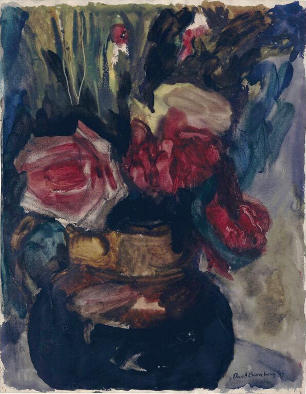 Vase with Flowers, David Bomberg, 1937