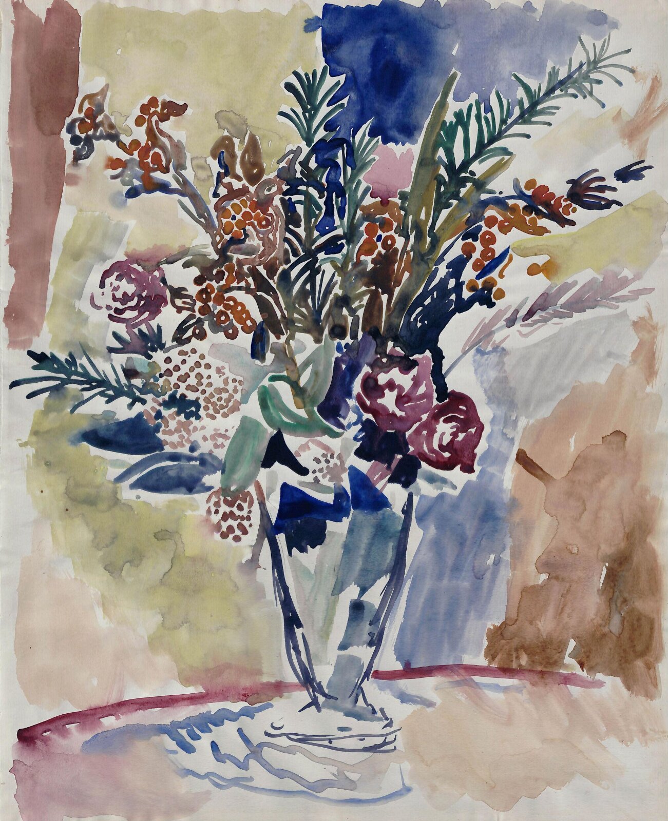Flowers in a vase, Milne, 1924