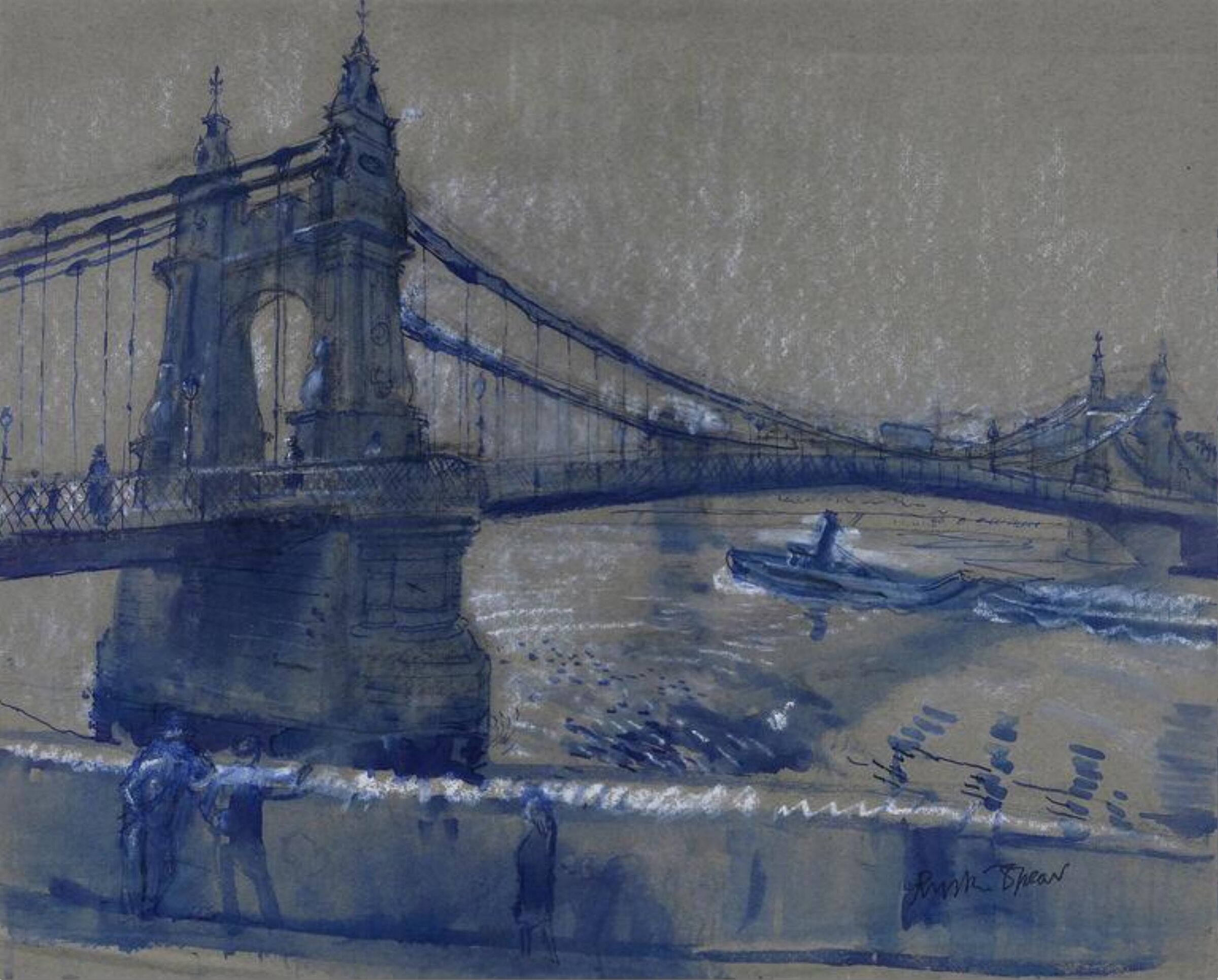 Hammersmith Bridge, Ruskin Spear, mid 20th century