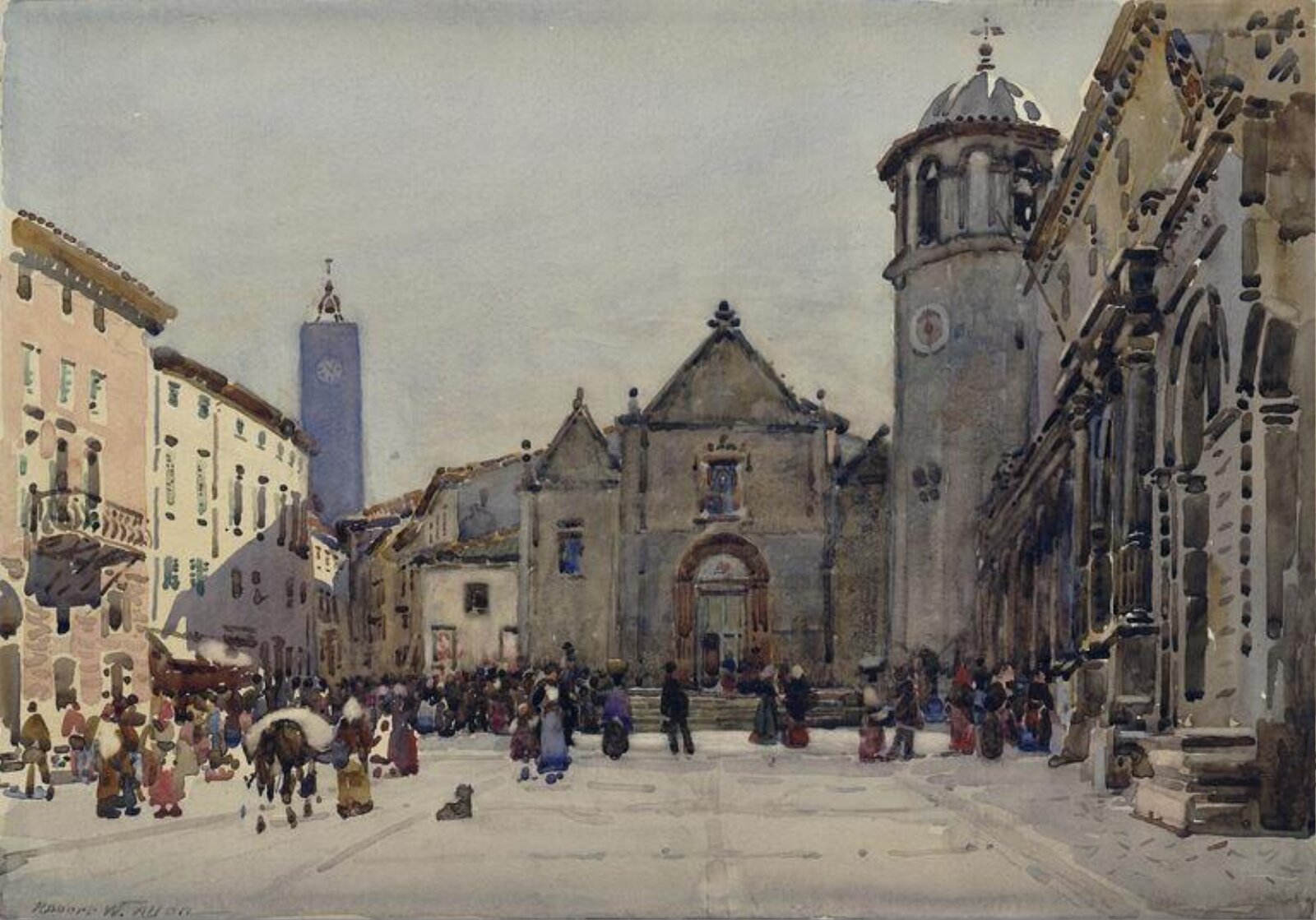 Piazza del Popolo, Orvieto, Robert Weir Allan, ca. 1880-1930