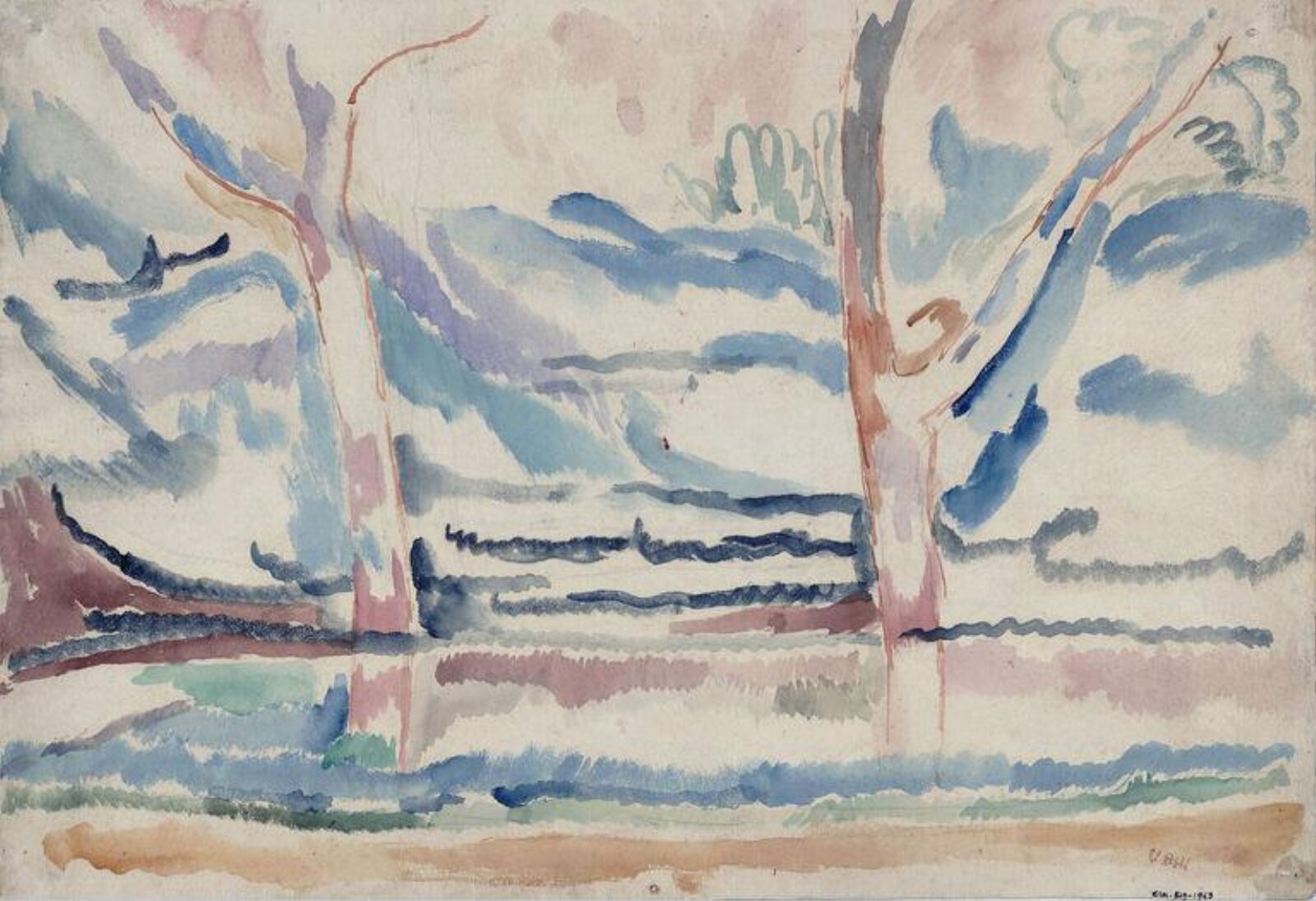 Landscape, Trees by a Pond, Vanessa Bell, ca. 1915