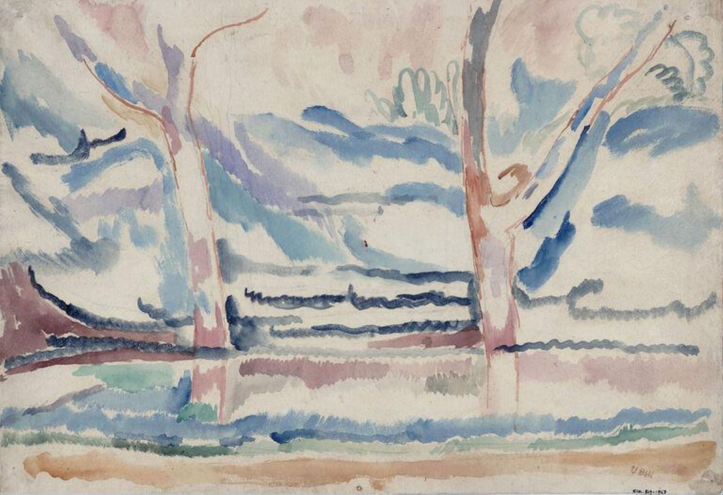 Landscape, Trees by a Pond, Vanessa Bell, ca. 1915