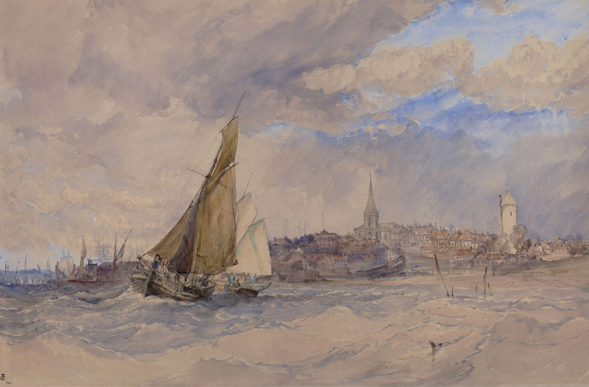 Harwich from the sea, Charles Bentley, late 19th century