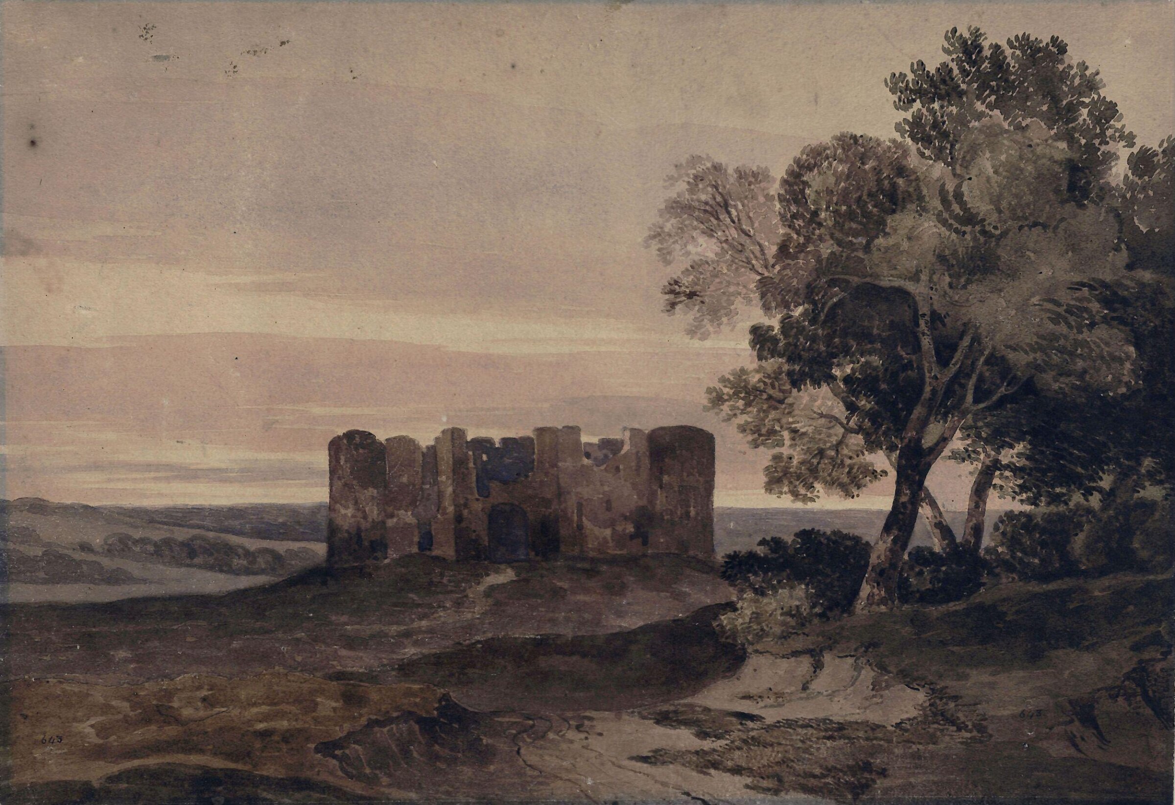 Ruined castle: Evening, Crome, ca. 1790-1820