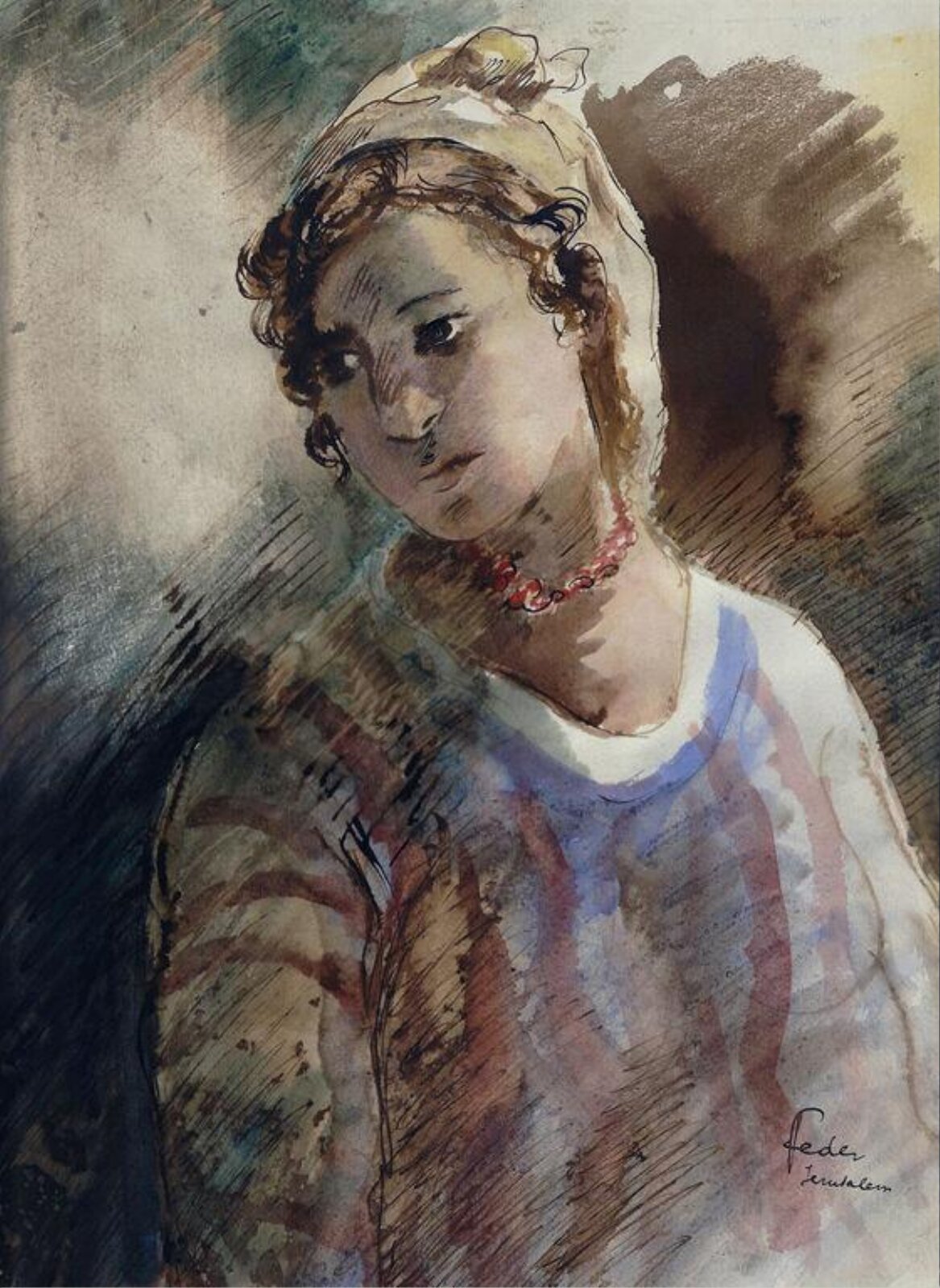 Jerusalem Girl, Feder, ca.1920-1935