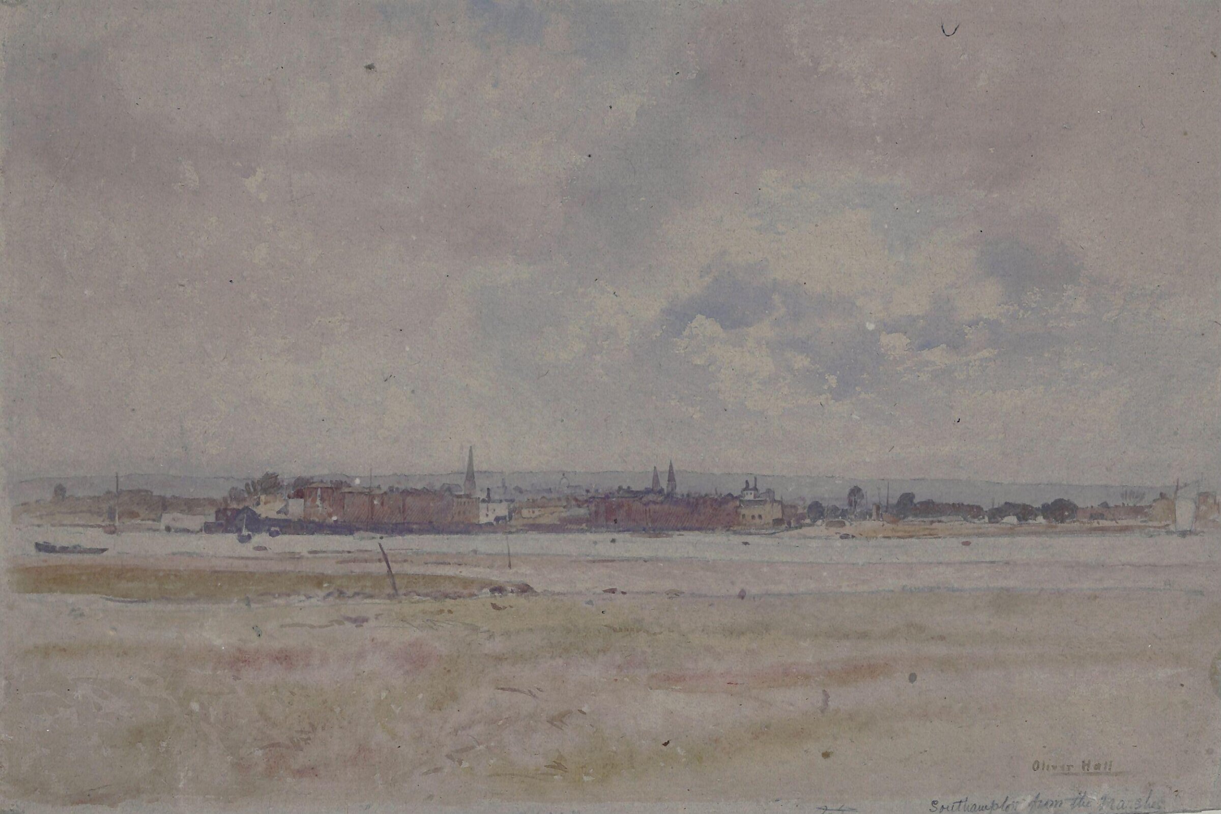 Southampton from the Marshes, Oliver Hall, ca. 1890-1907