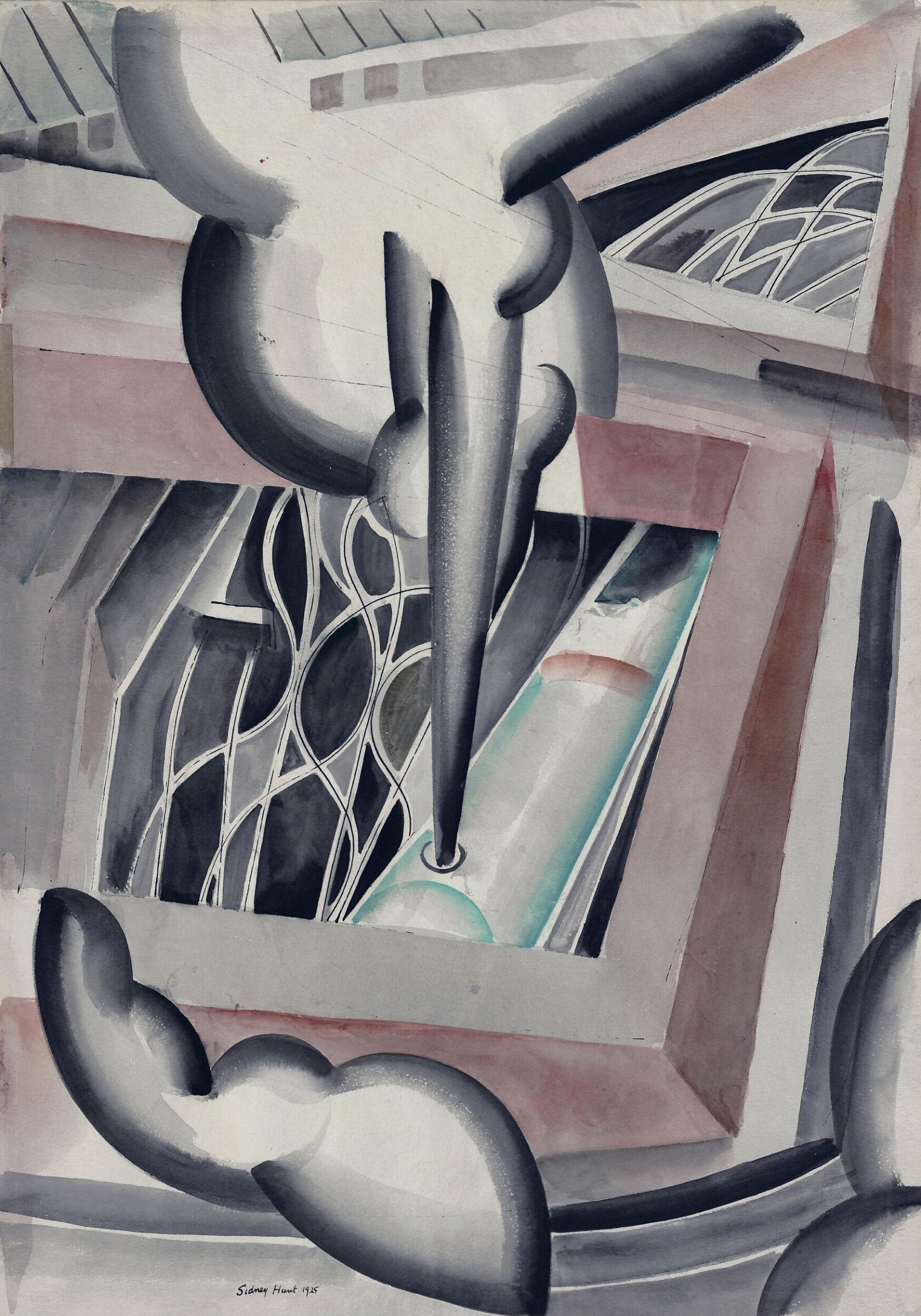A Railway Engine, Sidney Hunt, 1925