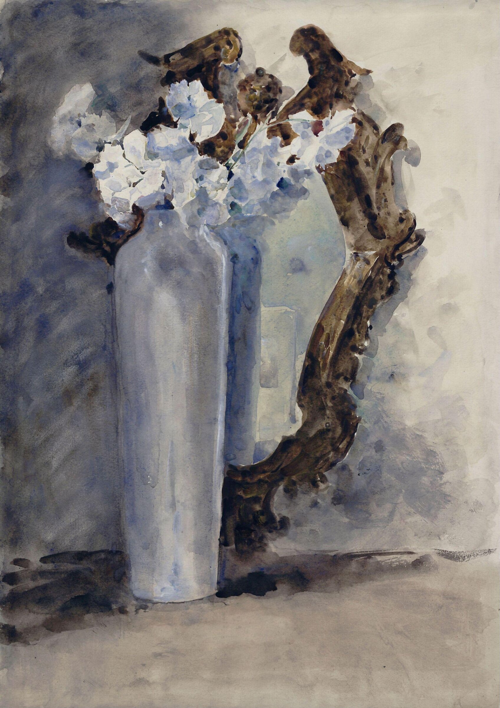 White Blossom in a Tall Vase, Francis Edward James, ca. 1870-1920