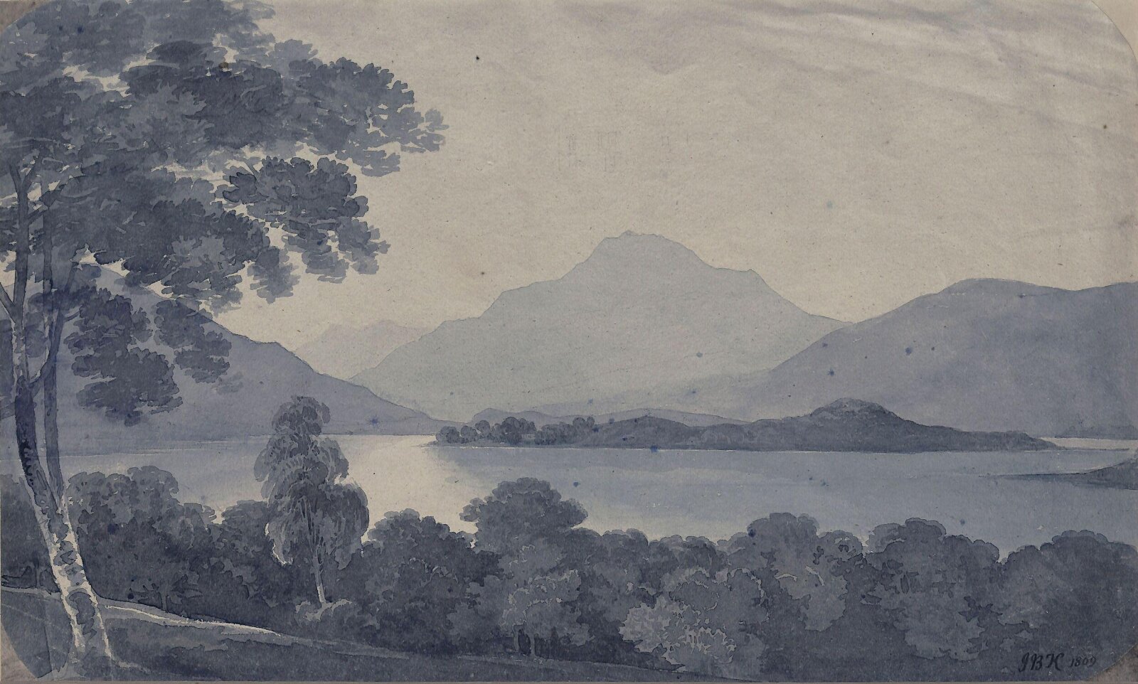 Lake Scene, John Baverstock Knight, 1809