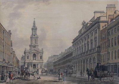 The Strand, with Somerset House and St Mary's Church