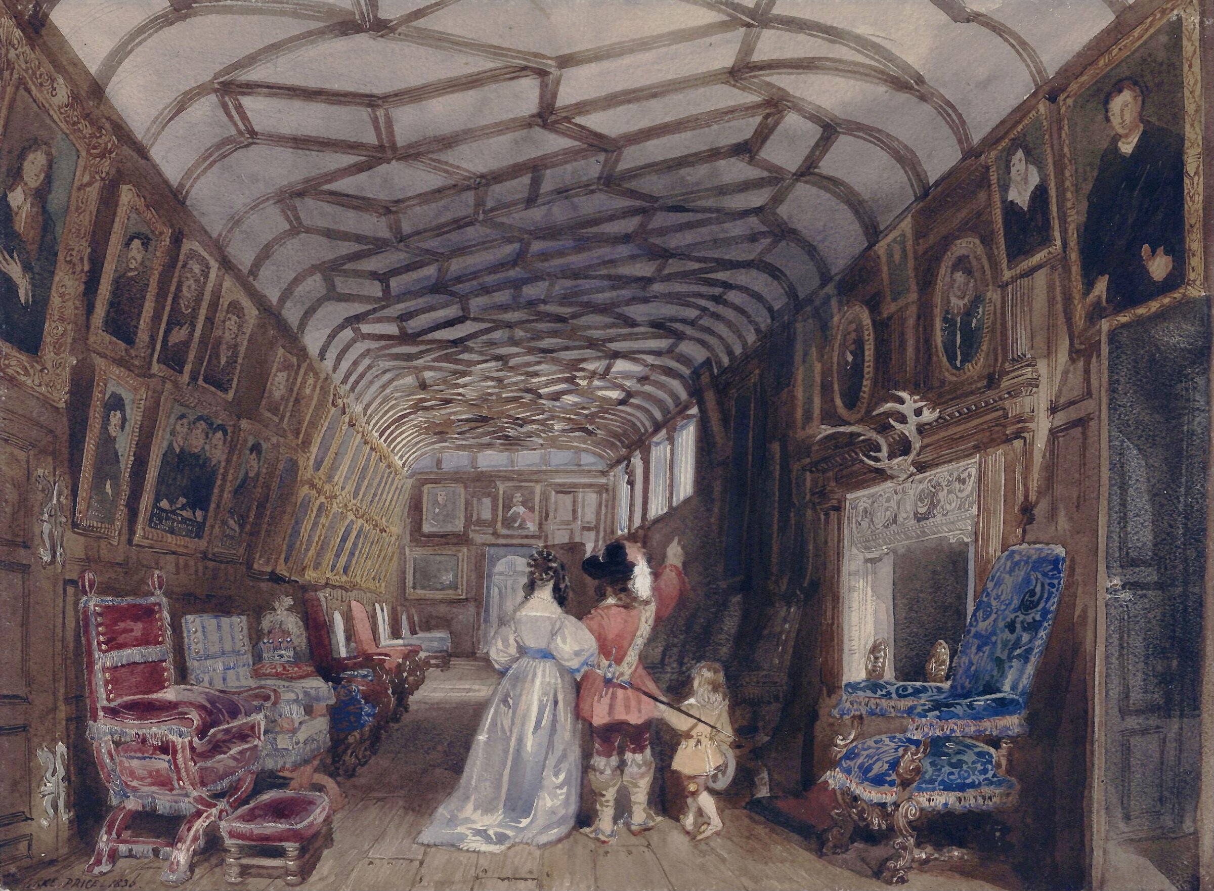 The Long Gallery, Knole, William Lake Price, 1836