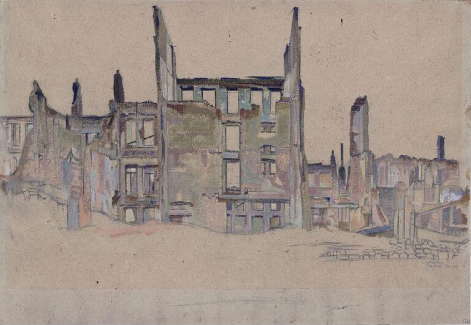 Cambrai, January 1919, Rothenstein, 1919