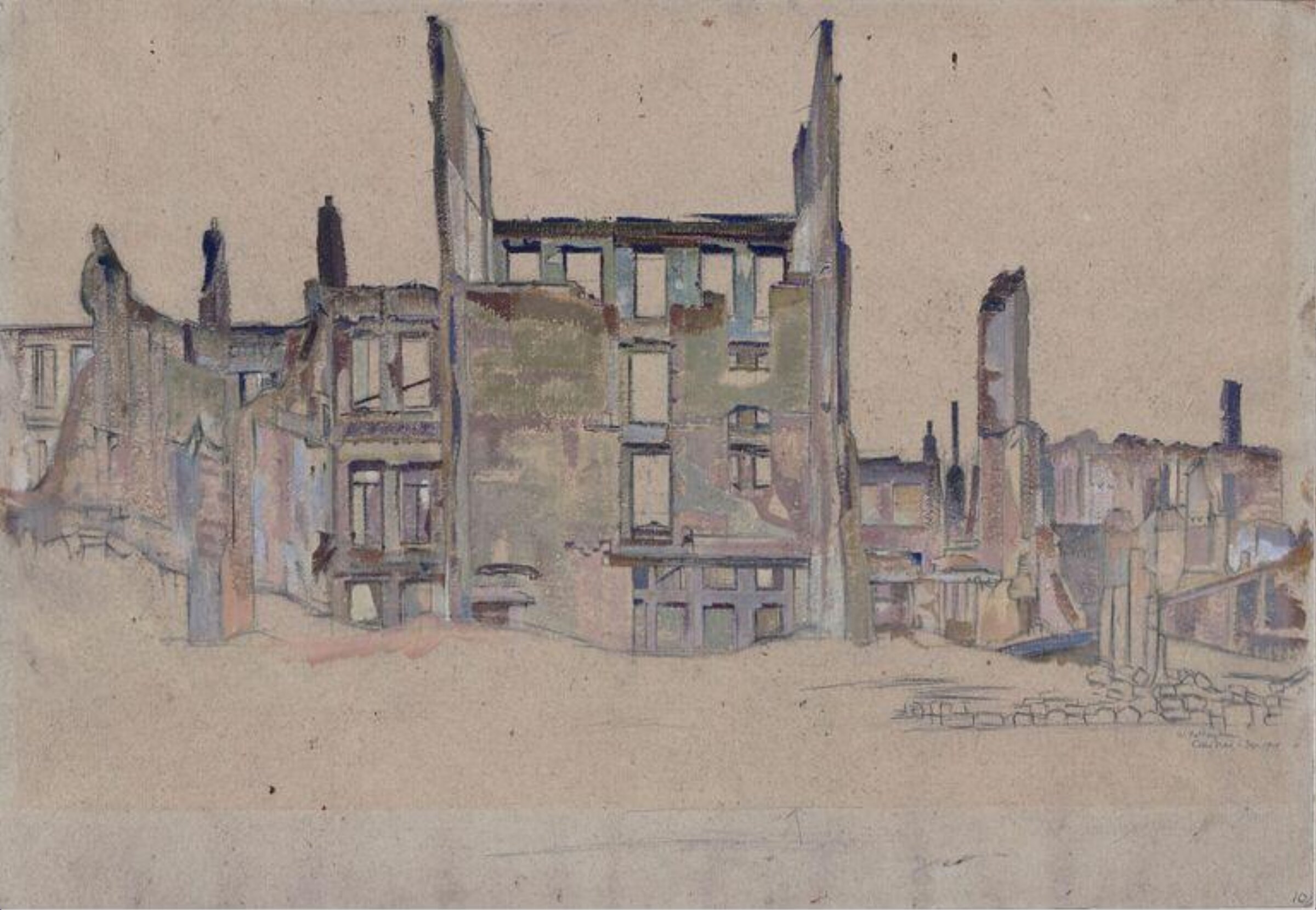 Cambrai, January 1919, Rothenstein, 1919
