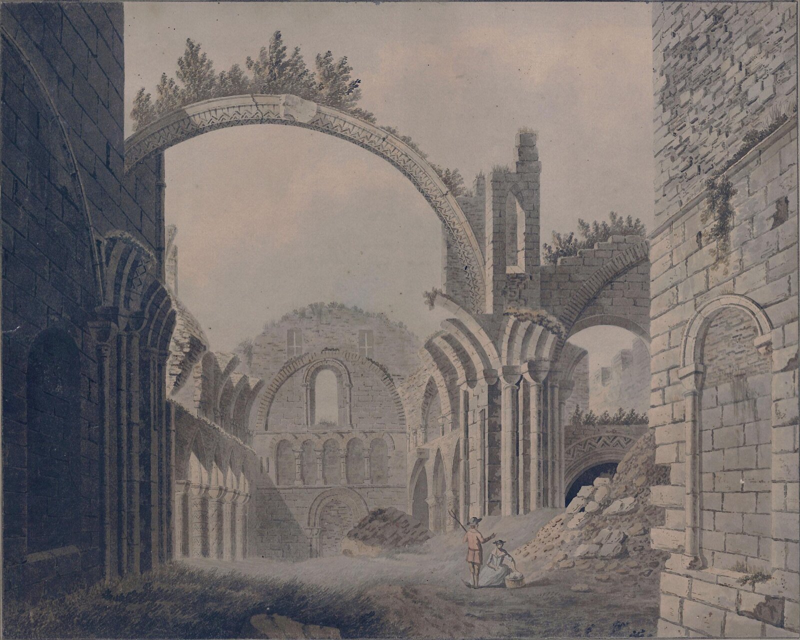 Lindisfarne Abbey, Northumberland, J. Roe, ca. 1771-1812