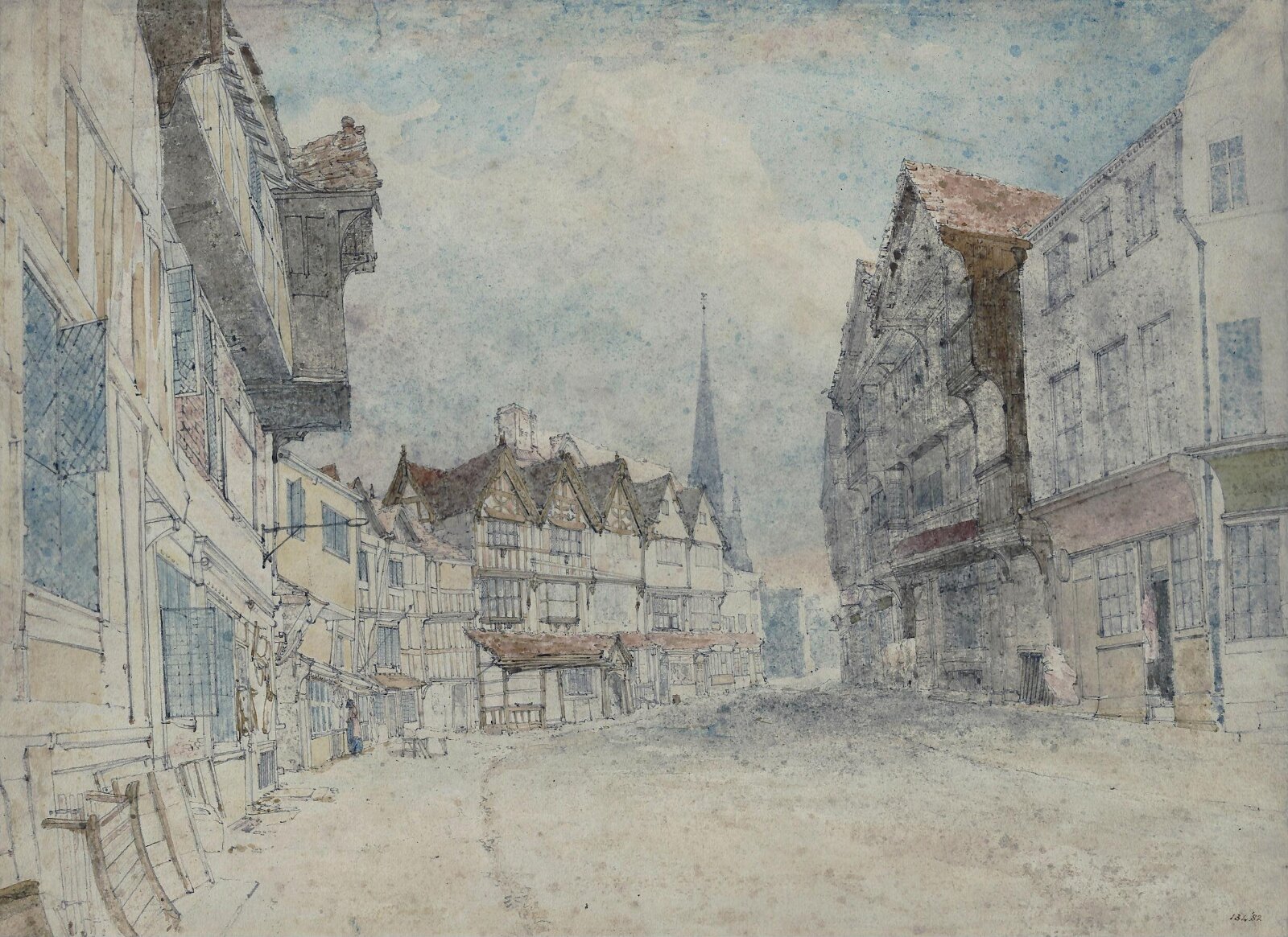 Street view in Hereford, 19th century