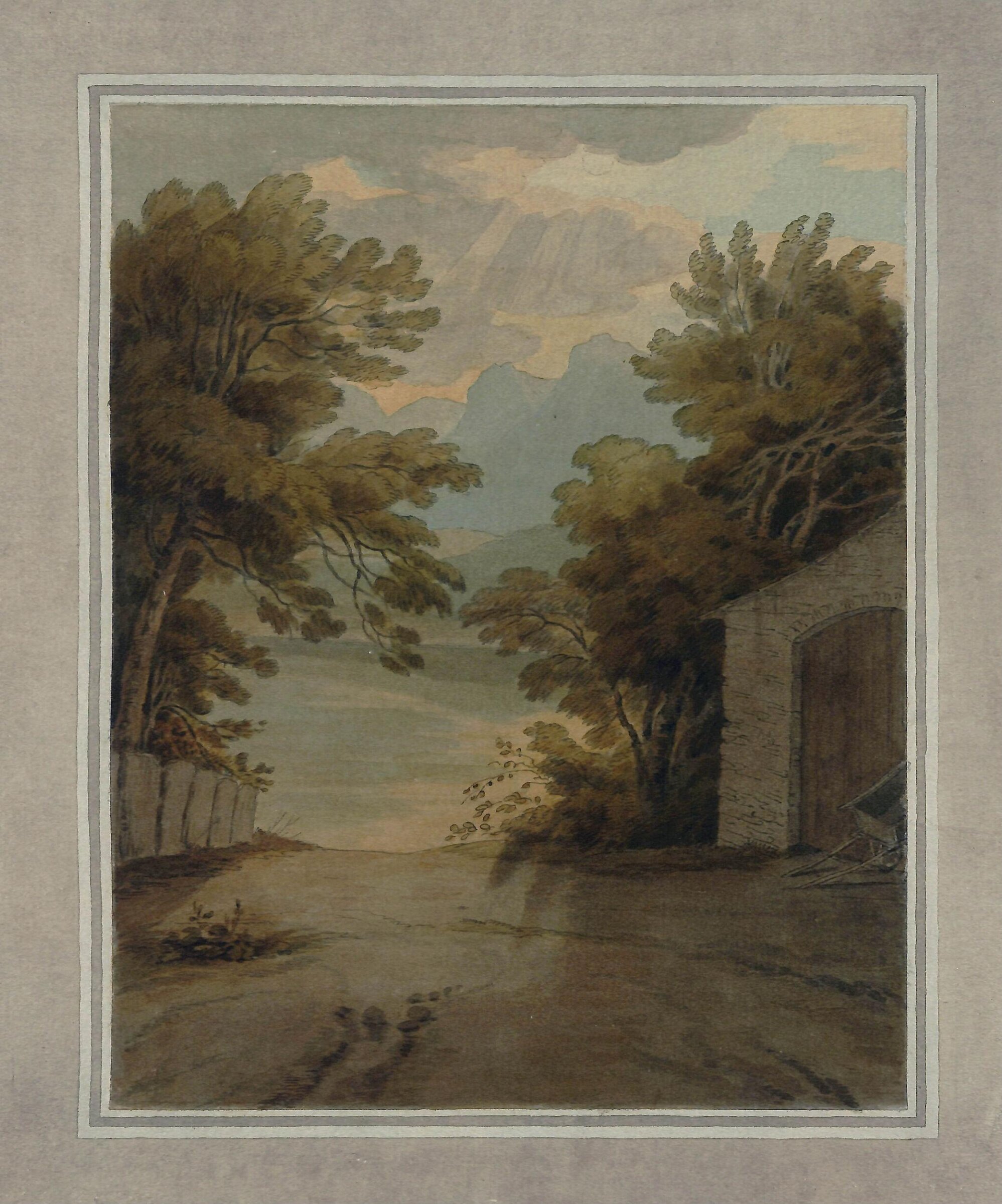 Langdale Pikes from Low-wood, John White Abbott, 1791