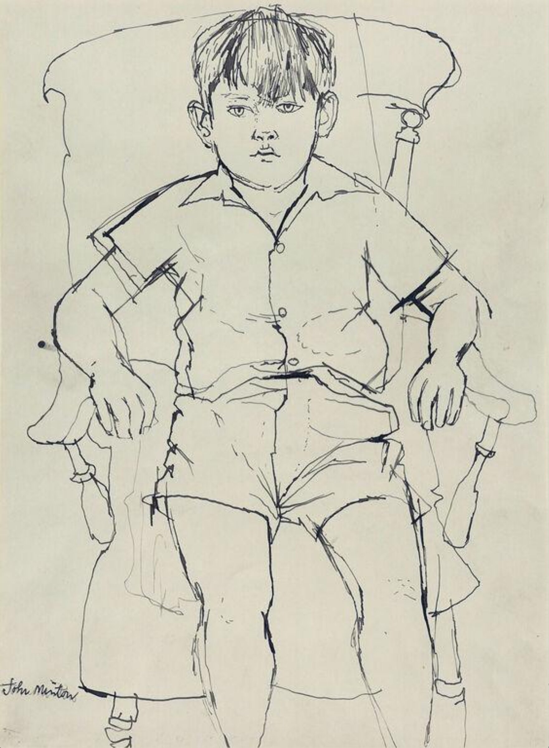 Study of a seated boy, Minton, c. 1956