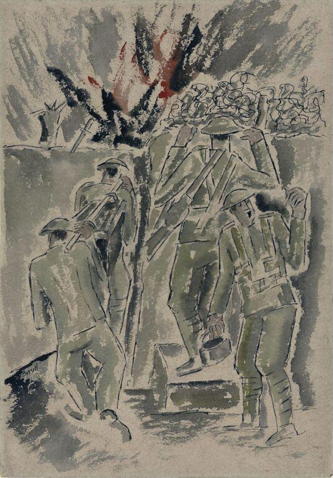 A Salient Under Fire, George William Bissill, ca. 1910 - 1973