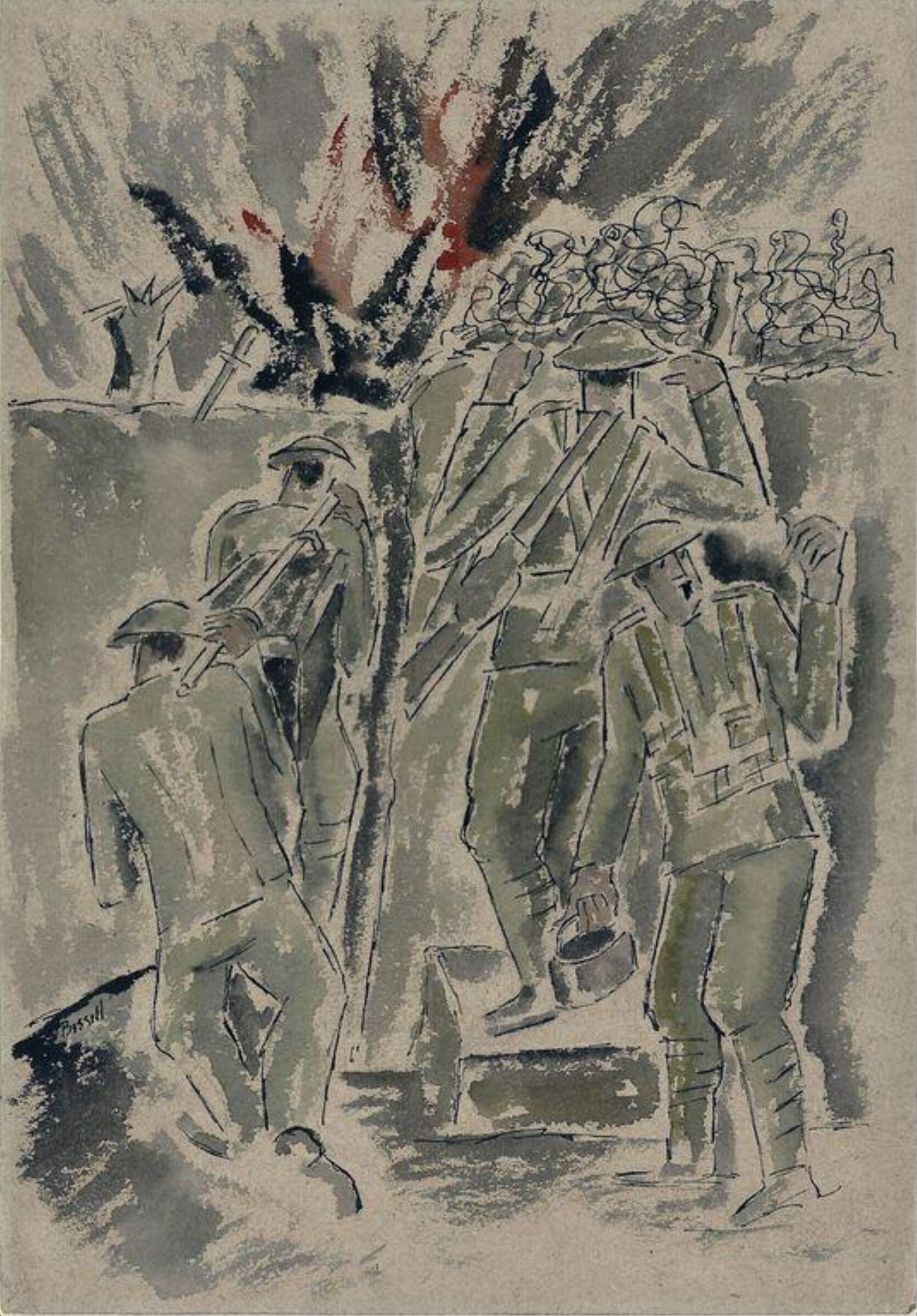 A Salient Under Fire, George William Bissill, ca. 1910 - 1973
