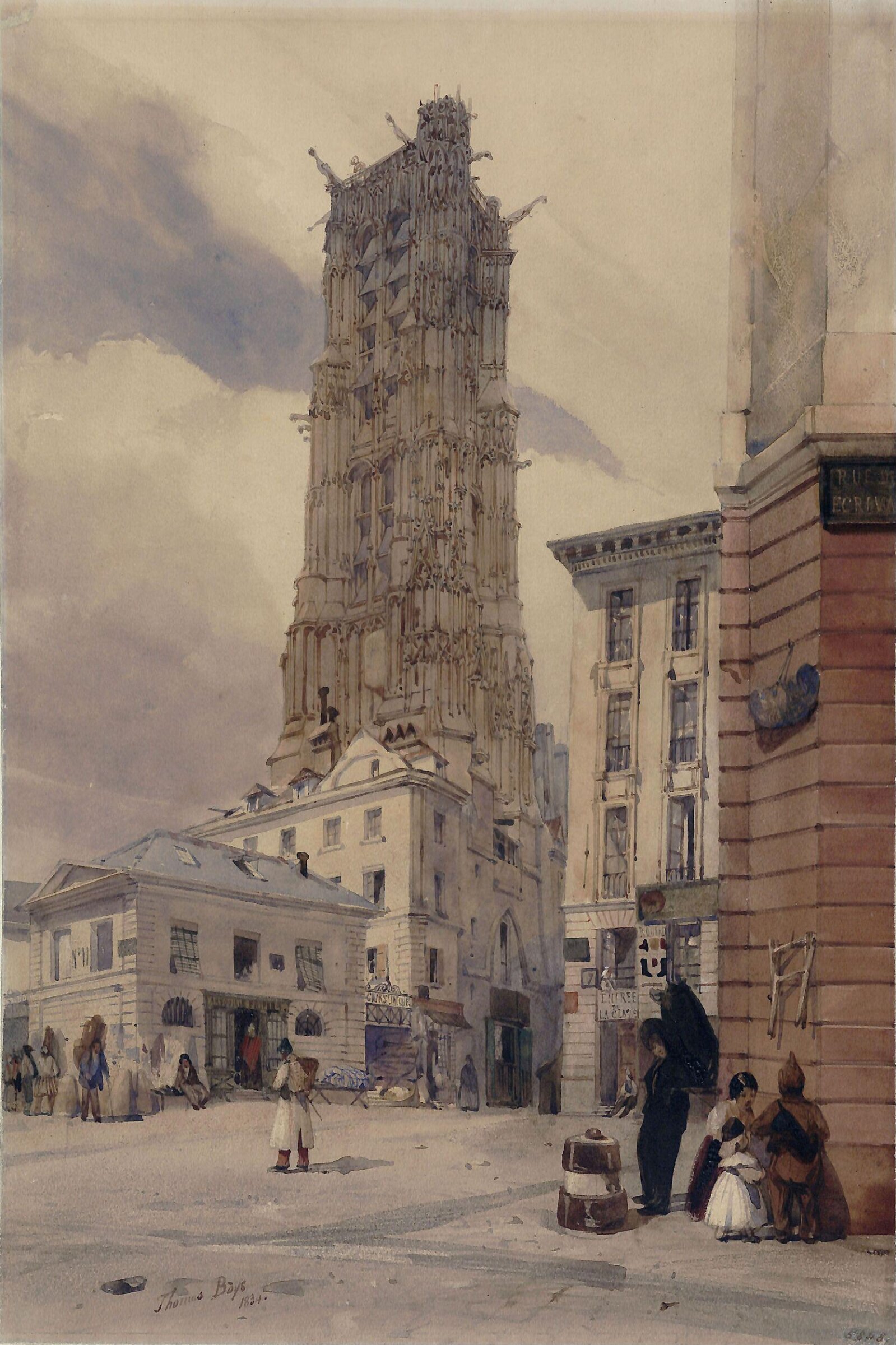 The Tower of St Jacques, Paris, Thomas Shotter Boys, 1834