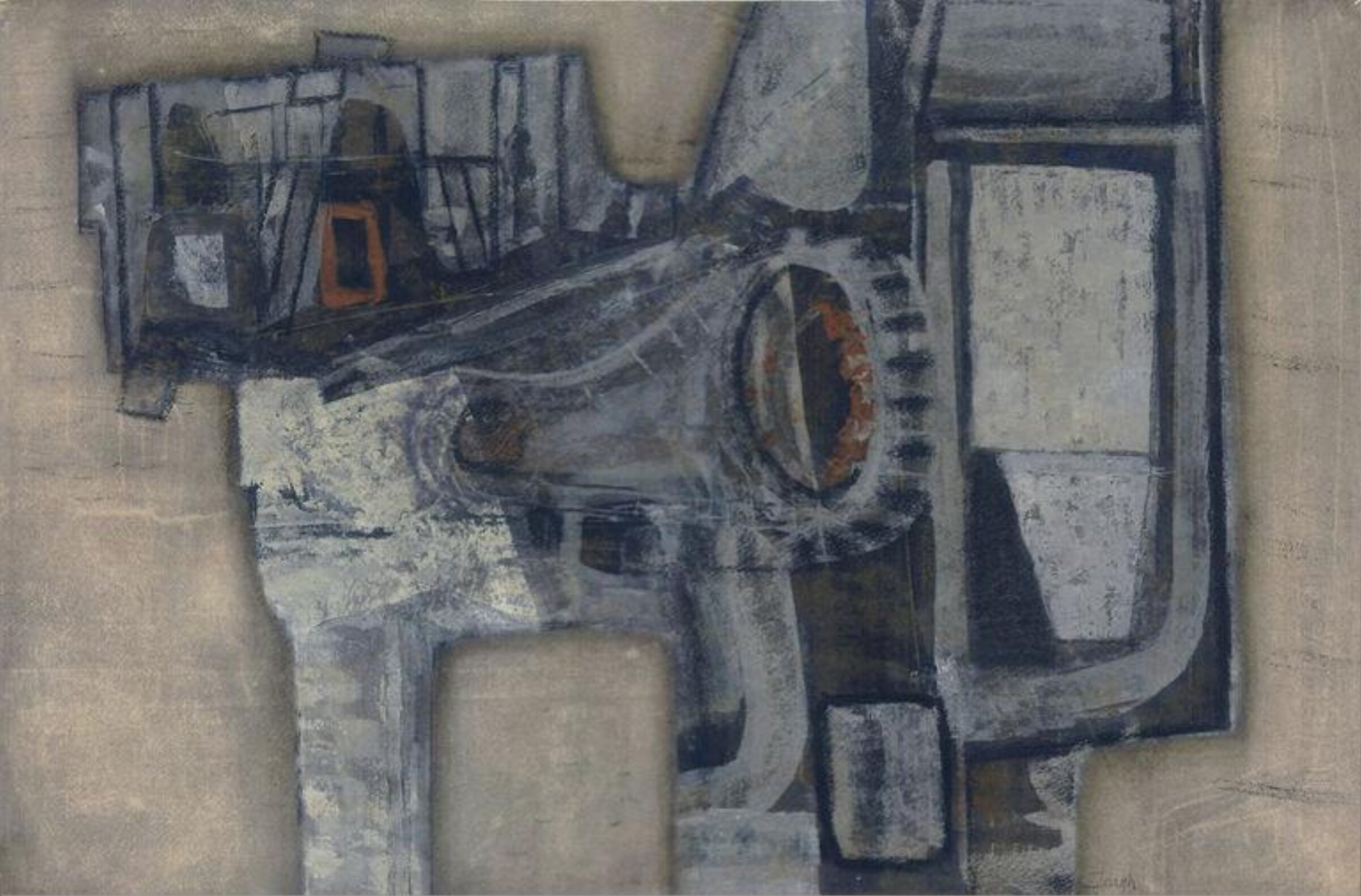 Machine in Sandpit, Prunella Clough, ca. 1940-1960